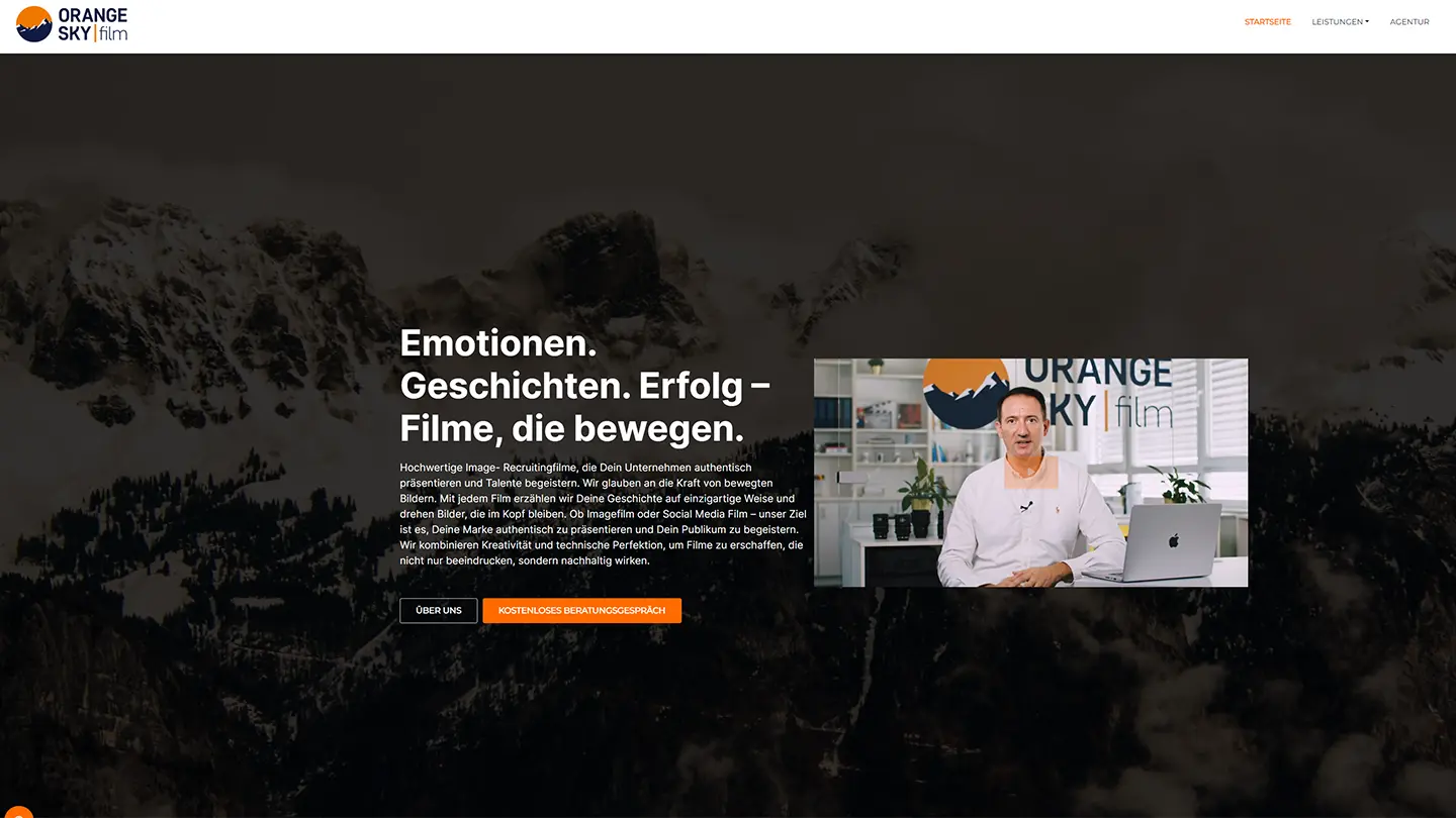 Website der Filmproduktion Orange Sky Film Stuttgart · Collaboration-Partner · imagecouture · Jens Achtert