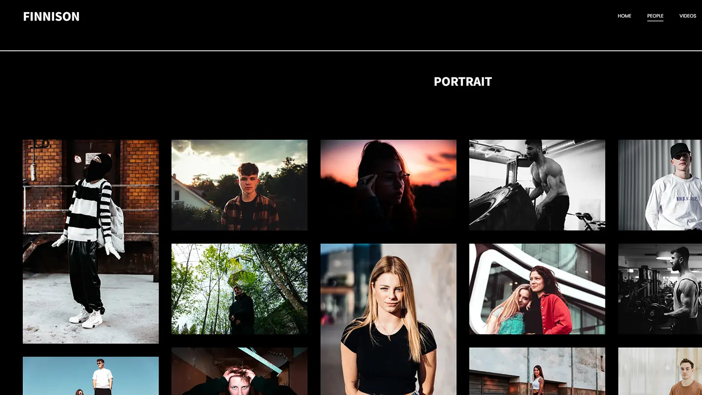 Website FINNISON von Fotograf und Videograf Finn Hafemann · Collaboration-Partner · imagecouture · Jens Achtert