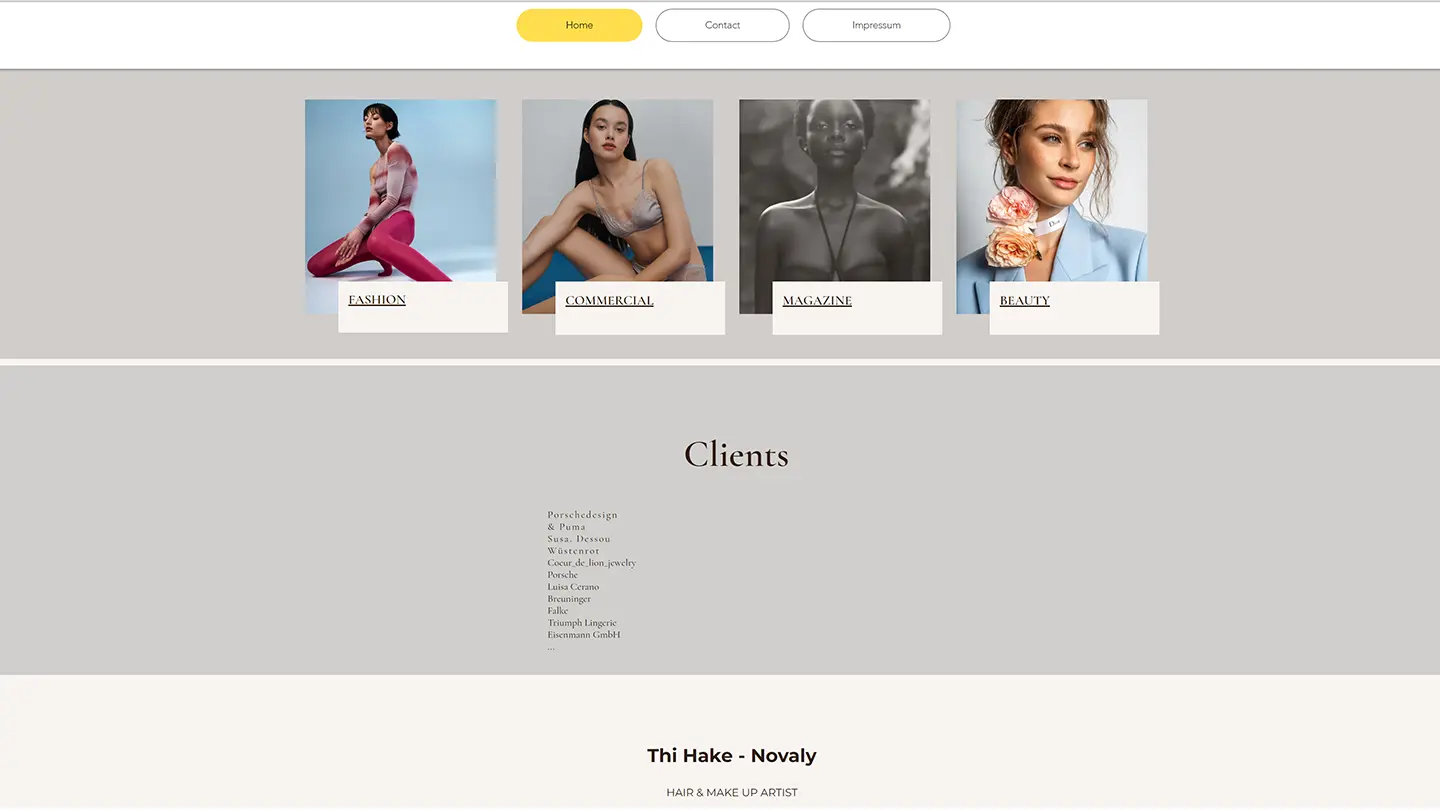 Website von Hair und Make-up Artist Thi Hake-Novaly · Collaboration-Partner · imagecouture · Jens Achtert