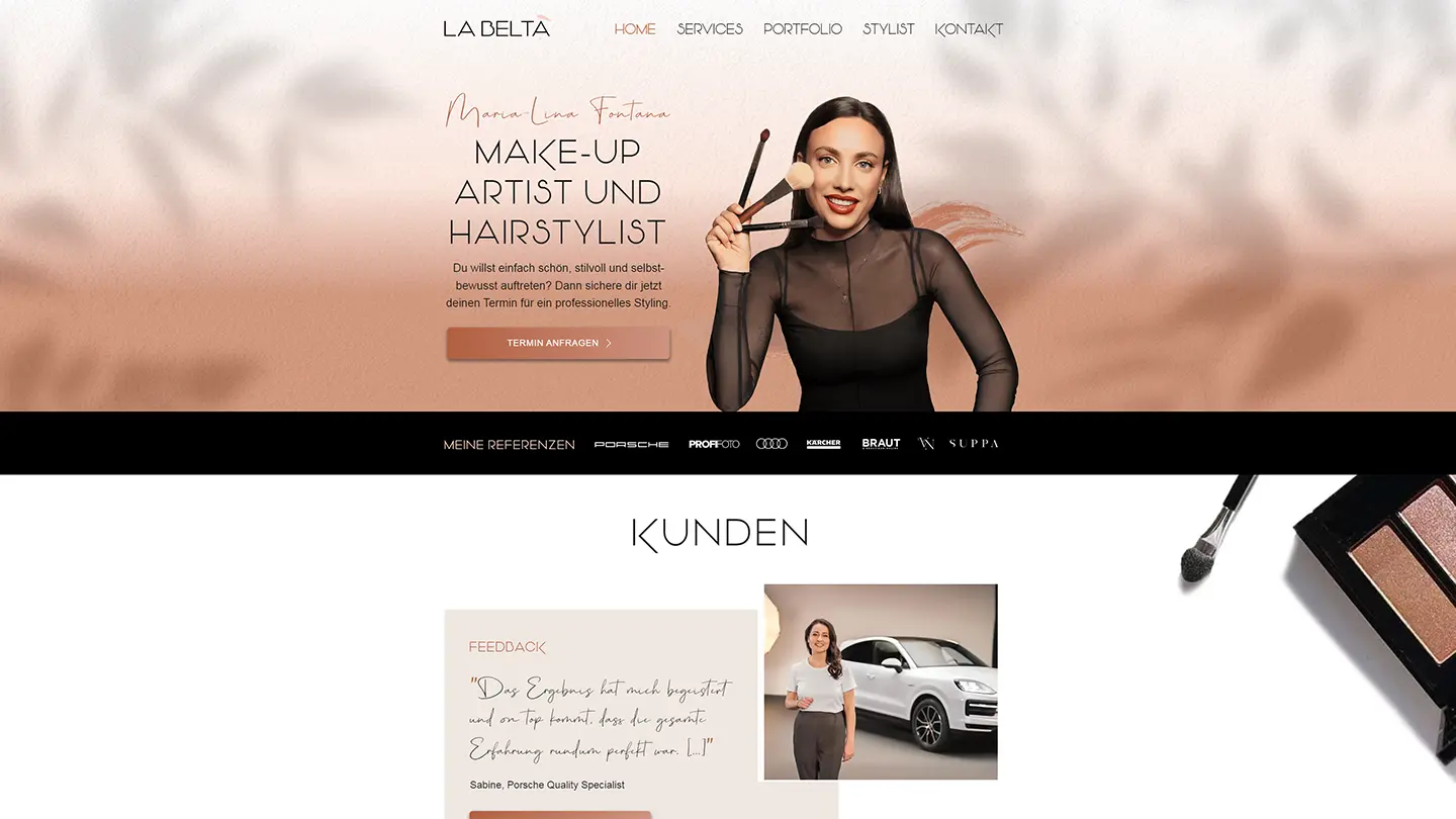 Website LA BELTÀ von Make-up Artist und Hairstylist Maria-Lina Fontana · Collaboration-Partner · imagecouture · Jens Achtert
