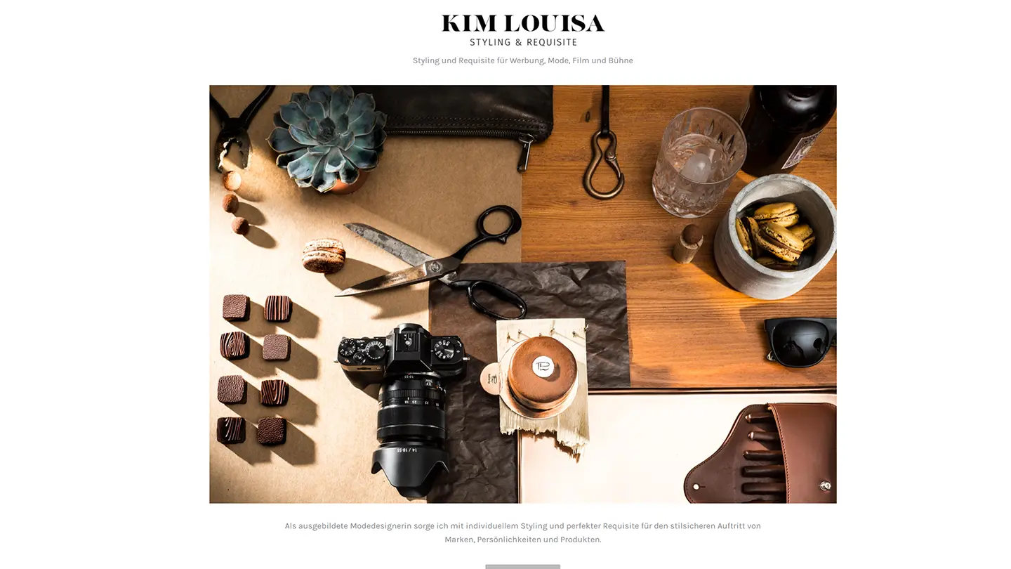 Website von Kim Louisa für Styling und Requisite · Collaboration-Partner · imagecouture · Jens Achtert
