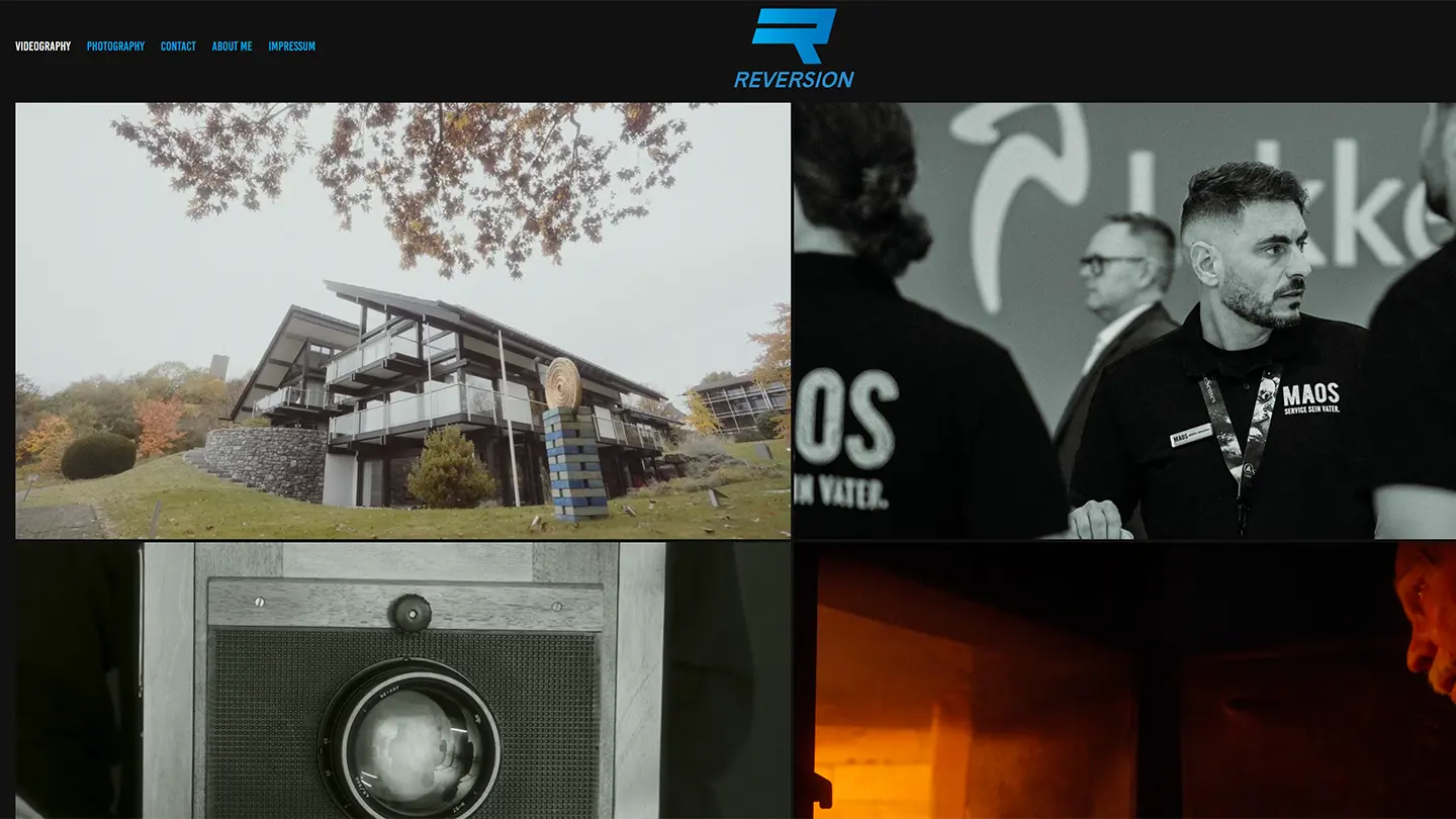 Website Reversion Media von David Plocher für Videography und Photography · Collaboration-Partner · imagecouture · Jens Achtert