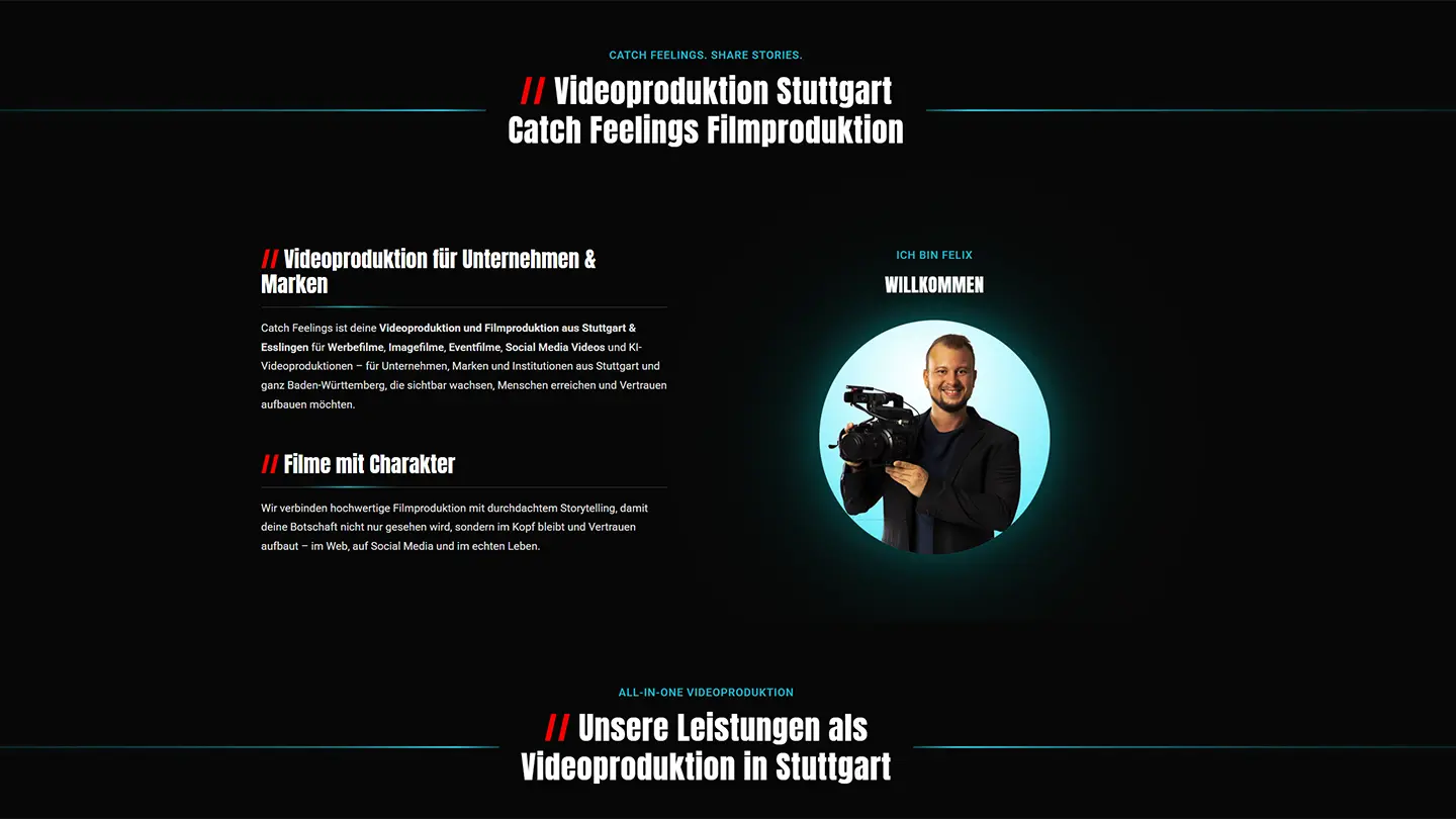 Website der Videoproduktion Catch Feelings Film Stuttgart und Esslingen · Collaboration-Partner · imagecouture · Jens Achtert